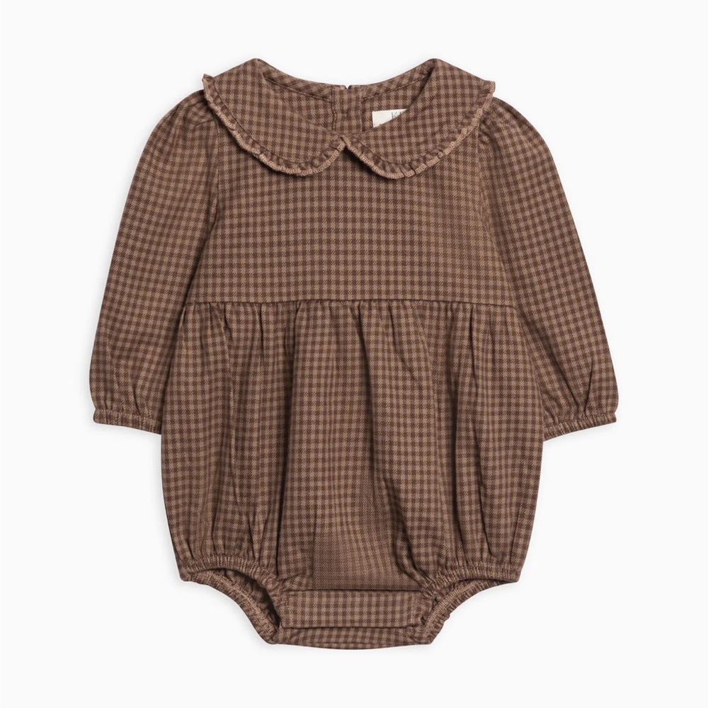 KENDI Aven Flannel Bubble Collared Romper
